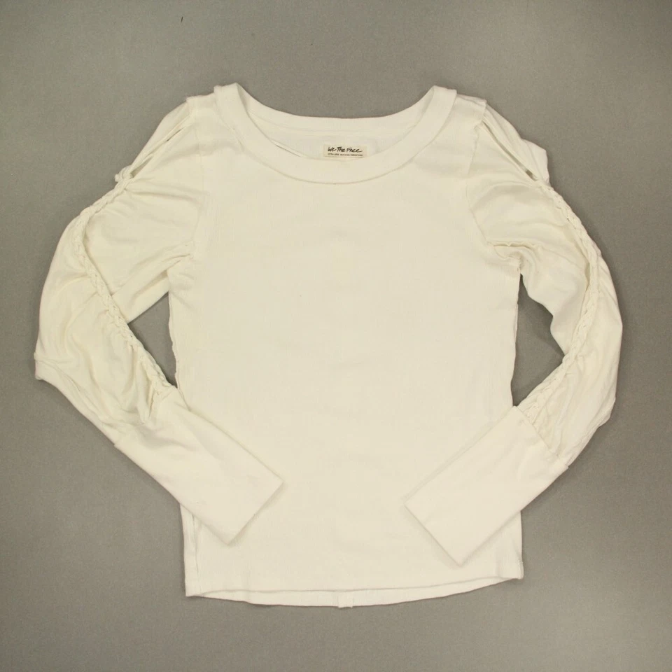 Top térmico We the Free para mujer talla XL blanco roto hombro frío mangas trenzadas Foto 1 de 4