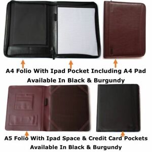 A4 Conference Folder Folio Case Pu Leather Ipad Tablet Holder Pad Organiser