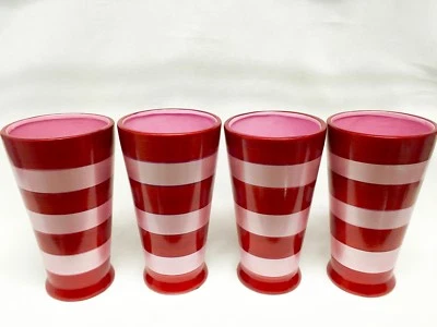 14 美元~全新! Pottery Barn 8 1⁄4 英寸高红色 + 粉红色剥落情人节花瓶锥形圆形 — 第 1/4 张图片