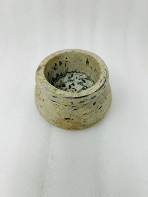 Cuenco de sopa de lavado negro hecho a mano de piedra antigua de colección pesado utensilios de cocina Foto 1 de 3