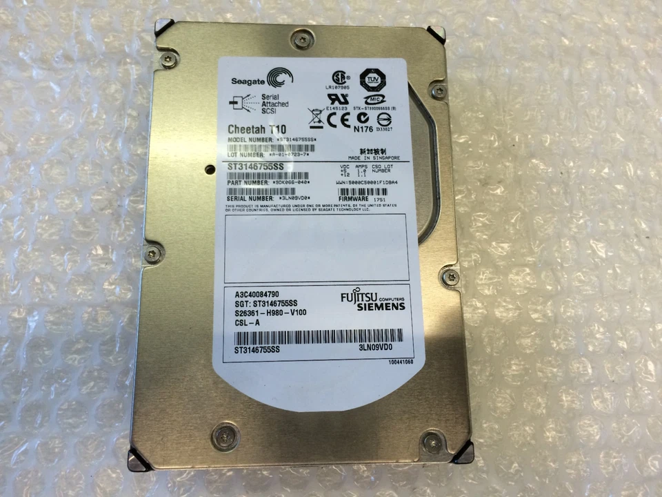 Hard disk SAS Seagate Cheetah T10 ST3146755SS 146.8GB 10000RPM 3Gbps 16MB 3.5 @ - Immagine 1 di 1