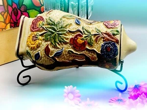 Vintage TONY WOOD Indian Tree Staffordshire Ceramic WALL POCKET / VASE - Picture 1 of 12