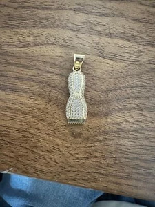 14K Yellow Gold - Barber Hair Machine Cubic Zirconia Pendant - Picture 1 of 1