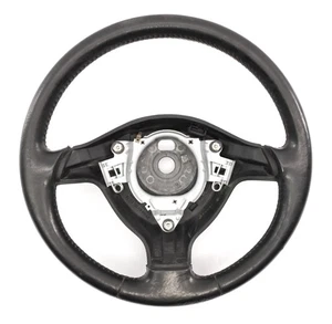 Black Leather 3 Spoke Sport Steering Wheel 99-05 VW Jetta GTI MK4 - Genuine - - Picture 1 of 8