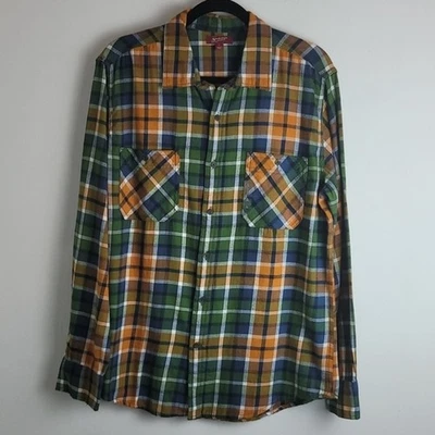 Camisa de franela a cuadros Arizona verde naranja talla L nueva con etiquetas Foto 1 de 4