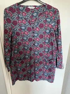 SEASALT Size 12 Terrazzo Fine Cord Floral Pattern Pink & grey Tunic - Picture 1 of 7