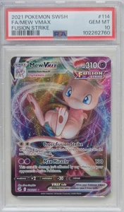 đź’ĄPokemon PSA 10 GEM MINT Mew VMAX 114/264 Full Art Ultra Rare Fusion Strike - Picture 1 of 2