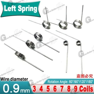 Torsion Spring 3-9 Coil (10 pcs), 0.9mm Wire dia, 5 ~ 10mm OD, Left spring Steel - Picture 1 of 28