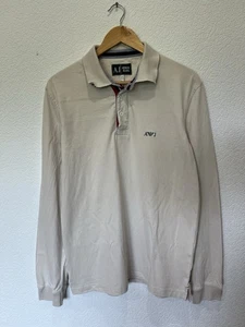Armani Jeans Beige Polo Sweatshirt Shirt Classic Large - Picture 1 of 7