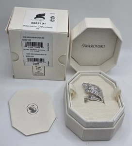 Swarovski Crystal Hyperbola Ring Medium White/Rhodium Ring Size 55 (USA 7.25)  - Picture 1 of 10