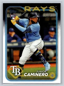 Junior Caminero Rookie - 2024 Topps #628 - Tampa Bay Rays Baseball Card - Picture 1 of 2