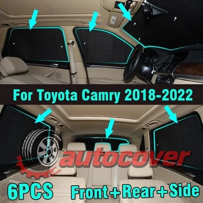 Parasol parabrisas privacidad ventana trasera delantera para Toyota Camry 2018-2022 6X Foto 1 de 4