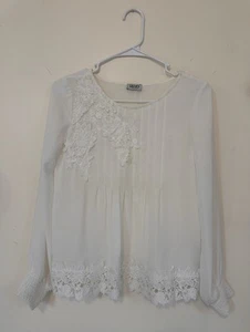 Liu Jo Women's Top White Embroidered Size 38 machine wash safe  - Picture 1 of 7