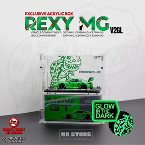 Mini GT Acrylic Display Box 1:64 Porsche 911 GT3 R Rexy Glow + Magnetic Door - Picture 1 of 6