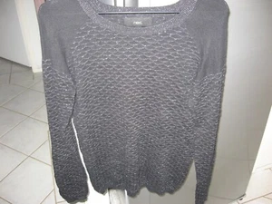 NEXT BLACK LONG SLEEVE PATTERNED JUMPER WITH METALLIC THREAD SIZE 10 - Picture 1 of 3