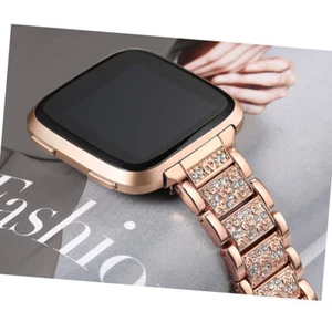 Bling Rhinestone Stainless Steel Watch Band Strap for Fitbit Versa 2/3/4 Sense 2 - Picture 1 of 27