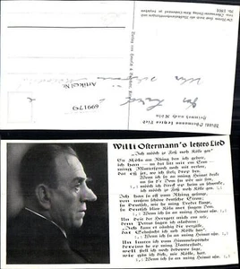 699179 Musik Liedkarte Lied-AK Willi Ostermann letztes Lied - Bild 1 von 1