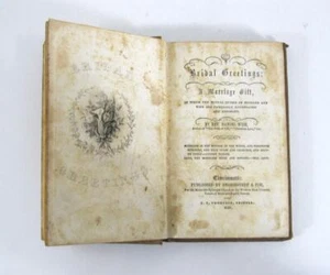 Bridal Greetings by Rev. Daniel Wise Novel Book Swormstedt Cincinnati 1859 - Picture 1 of 9
