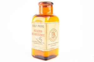 Eastman Kodak Chemicals ½ Lb Potassium Metabisulphite in Amber EKC Bottle V25 - Picture 1 of 9