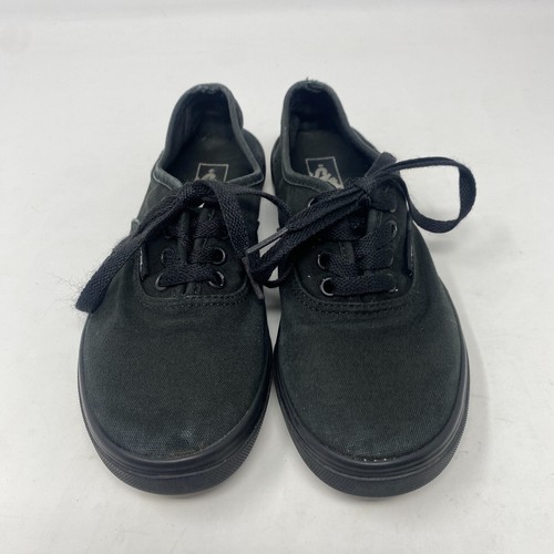 Vans scarpe stringate classiche gomma nera tinta unita taglio basso US Youth taglia 2 5