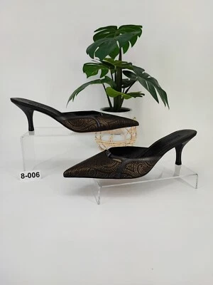 Cole Haan Women's Patent Leather Black and Gold Heel Shoes Size 8.5B US - Image 1 of 4