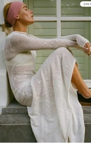 Free People Angel Wings maglia aperta trasparente maglione aderente maxi abito taglia M senza slip - Foto 1 di 3