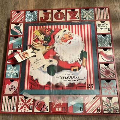 Hallmark Home Wooden Advent Calendar Christmas Inspired 1952 Design 16"x16"x2" - Image 1 of 4