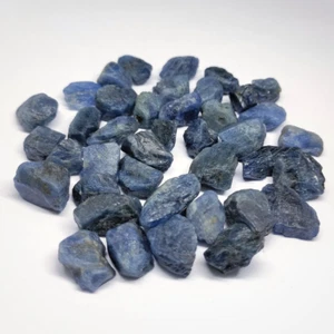 5 PIECES RAW BLUE SAPPHIRE NATURAL GEMSTONE ROUGH 10-18 MM SAPPHIRE CRYSTALS - Picture 1 of 6