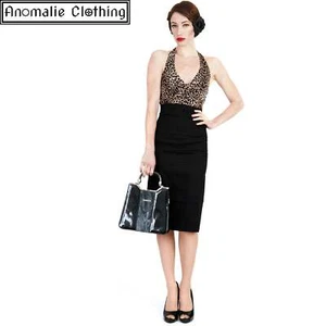 Collectif Fiona Skirt in Black - 1940s 1950s Vintage Inspired Rockabilly - Picture 1 of 3