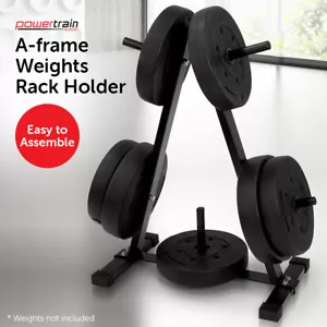 POWERTRAIN WEIGHT PLATES STORAGE RACK A-FRAME HOLDER WEIGHTS STAND HOME GYM - Picture 1 of 7