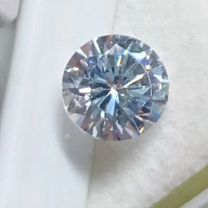 Natural Cubic Zircon Round White Faceted Cut 6.75 Ct Certified Loose Gemstone - Picture 1 of 13