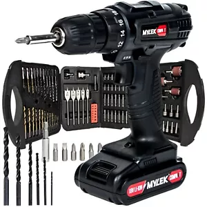 Mylek 18V Cordless Drill Set Driver Screwdriver Kit Combi Lithium Ion - Picture 1 of 12