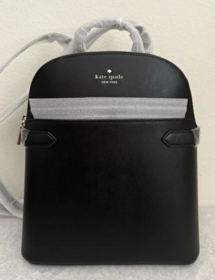 NWT Kate Spade Staci Dome Saffiano Leather Backpack KG021 Black $359 - Image 1 of 4