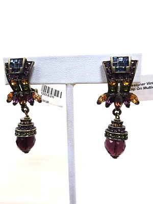 Designer Heidi Daus Multicolor Drop Earrings 2" - Image 1 of 4