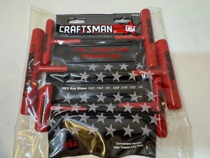 Sears Craftsman USA NOS 7pc Cushion Grip T-handle Hex Key Set Sae 46297 - Picture 1 of 6