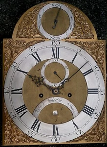 Jn ANDERTON LONDON 12X16+1/4 INCH 8day LONGCASE GRANDFATHER CLOCK DIAL+mov - Picture 1 of 18
