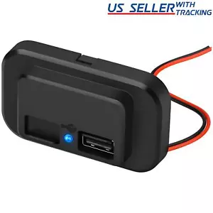 Dual USB Port Car Fast Charger Socket Power Outlet Panel Mount Waterproof - Picture 1 of 12