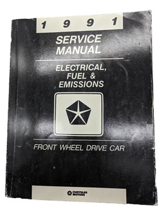 Chrysler 1991 combustible eléctrico y emisiones tracción delantera manual de servicio usado - Imagen 1 de 11