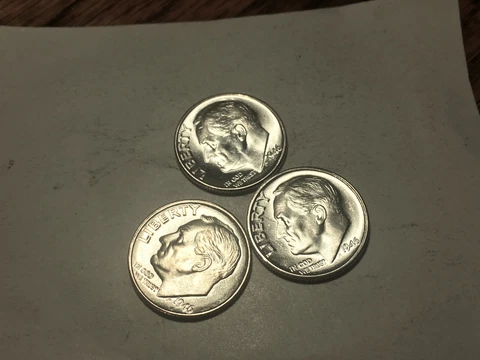1946 P-D-S Silver Roosevelt Dimes Ch BU+SUPERB!! Nice Set of 3!! BEAUTIFUL!!#156 Cover
