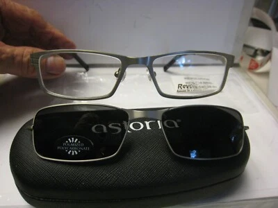 Revolution Eyeglass DEMO Frame W/ Magnet sun shade REV714  BRSL 51-18-140 w/case - Image 1 of 4