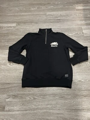 Chaqueta Roots Canada Adulto M Negra Logo Vellón Exterior Informal Senderismo Mujer Foto 1 de 4