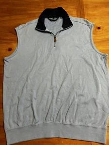 POLO GOLF RALPH LAUREN MENS QUARTER ZIP VEST LIGHT GRAY SIZE LARGE - Picture 1 of 9