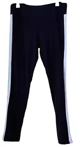 NO BOUNDARIES STRETCHY HIGH RISE SUEDED Navy Side Stripe LEGGING Sz. Jr. M* - Picture 1 of 9