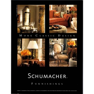 Schumacher Furnishings Print Ad Magazine Clipping Fabrics Classic Design Vtg 90s - Picture 1 of 7