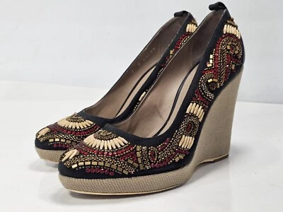 Lisa For Donald J Pliner Ca Multi Pink Beaded Womens Size 8 B art aztec native  - Imagem 1 de 4