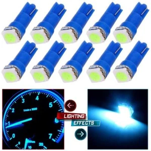 50Pcs Ice Blue T5 LED 1smd Car Interior Gauge Cluster Instrument Dashboard Light - Picture 1 of 9