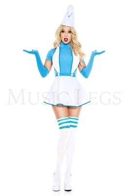 Music Legs Sexy Blue Buddy Woman's Costume Halloween Gnome Whimsical   70887 - Image 1 of 4