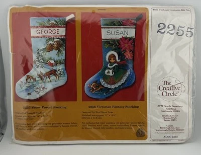 The Creative Circle Kit 2255, “Snow Forest Stocking” - Embroidery Kit - Image 1 of 2