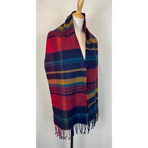 100 % Kaschmir Schal Schottland rot kariert Unisex 12" x 66" - Bild 1 von 5