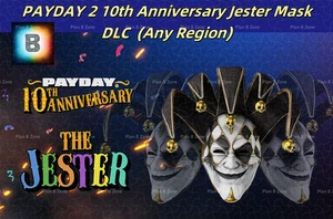 PAYDAY 2 10th Anniversary Jester Mask , Any Region, Steam - Picture 1 of 1